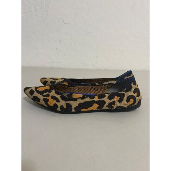 Rothy's Pointed Toe Flats Large Leopard Print Sz 9 - Picture 4 of 8